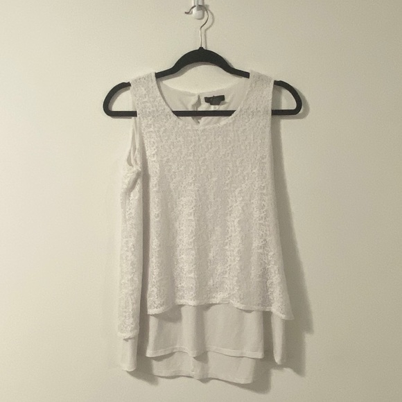 Alfani White Flowy Dressy Tank Blouse | Size XS - Picture 7 of 7